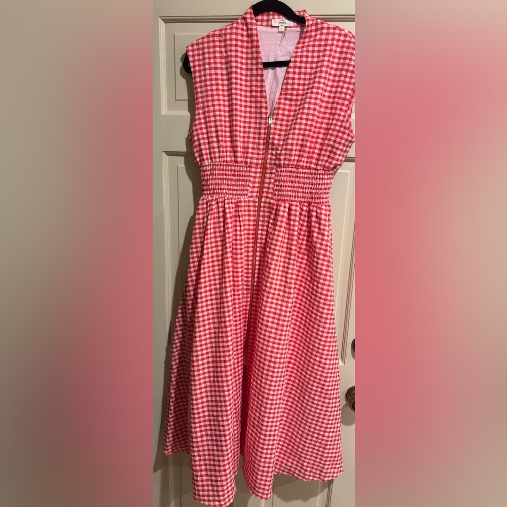 Entro red checkered dress size L - Picture 2 of 3